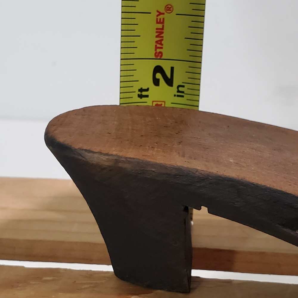 Vtg Wood/Leather Mule Style Mini Shoe Home Decor - Picture 7 of 8